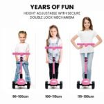ROVO KIDS 3-Wheel Electric Scooter , Ages 3-8, Adjustable Height, AU Compliant, Lithium Battery, Pink - Image 5