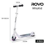 ROVO KIDS WhizKid Electric Scooter, Ages 5-11, Adjustable Height, AU Compliant, Lithium Battery, Brushless Motor, White - Image 9