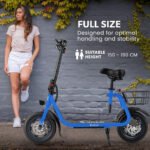 VALK Electric Scooter with Seat, Disc brakes, 12" Tyres, AU Compliant, for Adults, Teens, Commuter, Blue - Image 4