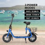 VALK Electric Scooter with Seat, Disc brakes, 12" Tyres, AU Compliant, for Adults, Teens, Commuter, Blue - Image 5