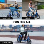 VALK Electric Scooter with Seat, Disc brakes, 12" Tyres, AU Compliant, for Adults, Teens, Commuter, Blue - Image 7