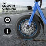 VALK Electric Scooter with Seat, Disc brakes, 12" Tyres, AU Compliant, for Adults, Teens, Commuter, Blue - Image 11