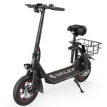 VALK Electric Scooter with Seat, Disc brakes, 12" Tyres, AU Compliant, for Adults, Teens, Commuter, Black