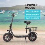 VALK Electric Scooter with Seat, Disc brakes, 12" Tyres, AU Compliant, for Adults, Teens, Commuter, Black - Image 5