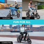 VALK Electric Scooter with Seat, Disc brakes, 12" Tyres, AU Compliant, for Adults, Teens, Commuter, Black - Image 7