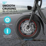 VALK Electric Scooter with Seat, Disc brakes, 12" Tyres, AU Compliant, for Adults, Teens, Commuter, Black - Image 11