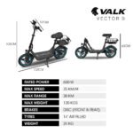 VALK Electric Scooter with Seat, 30km Range, AU Compliant, Disc brakes, 14" Tyres, for Adults, Teens, Commuter - Image 3