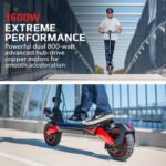 VALK Primal 9 Dual Motor Electric Scooter, 1600W, AU Compliant, for Extreme Hill Climbing, Black/Red - Image 4