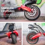 VALK Primal 9 Dual Motor Electric Scooter, 1600W, AU Compliant, for Extreme Hill Climbing, Black/Red - Image 6