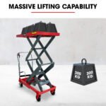 T-REX 300KG Hydraulic High Lift Double Scissor Trolley, 1.3M Max Platform Hgt, Heavy-Duty, for Material Handling - Image 5