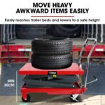 T-REX 300KG Hydraulic High Lift Double Scissor Trolley, 1.3M Max Platform Hgt, Heavy-Duty, for Material Handling - Image 9