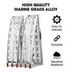 BULLET 2.3m Aluminium Loading Ramps, 680kg Rated, for Trailer ATV Quad Bike Buggy, 2 Pieces - Image 2