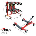 T-Rex 2360kg Set of 4 Vehicle Positioning Jacks with Rack Stand, Mechanical Ratcheting Foot Pedal Wheel Dolly For Auto Car Moving - Image 2
