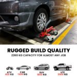 T-Rex 2360kg Set of 4 Vehicle Positioning Jacks, Mechanical Ratcheting Foot Pedal Wheel Dolly For Auto Car Moving - Image 4