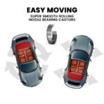 T-Rex 2360kg Set of 4 Vehicle Positioning Jacks, Mechanical Ratcheting Foot Pedal Wheel Dolly For Auto Car Moving - Image 8