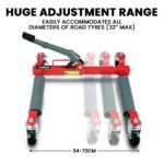 T-Rex 2360kg Set of 4 Vehicle Positioning Jacks, Mechanical Ratcheting Foot Pedal Wheel Dolly For Auto Car Moving - Image 9