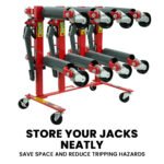 T-Rex Vehicle Positioning Jack Storage Rack Stand, Heavy Duty Design with Locking Castor Wheels - Image 3