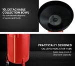 T-REX 60L Mobile Waste Oil Drainer Tank, Telescopic, for Car Engine, Workshop - Image 4