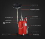 T-REX 80L Mobile Waste Oil Drainer Tank, Pneumatic, Telescopic, Extractor Probes, Workshop - Image 2