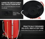 T-REX 80L Mobile Waste Oil Drainer Tank, Pneumatic, Telescopic, Extractor Probes, Workshop - Image 3