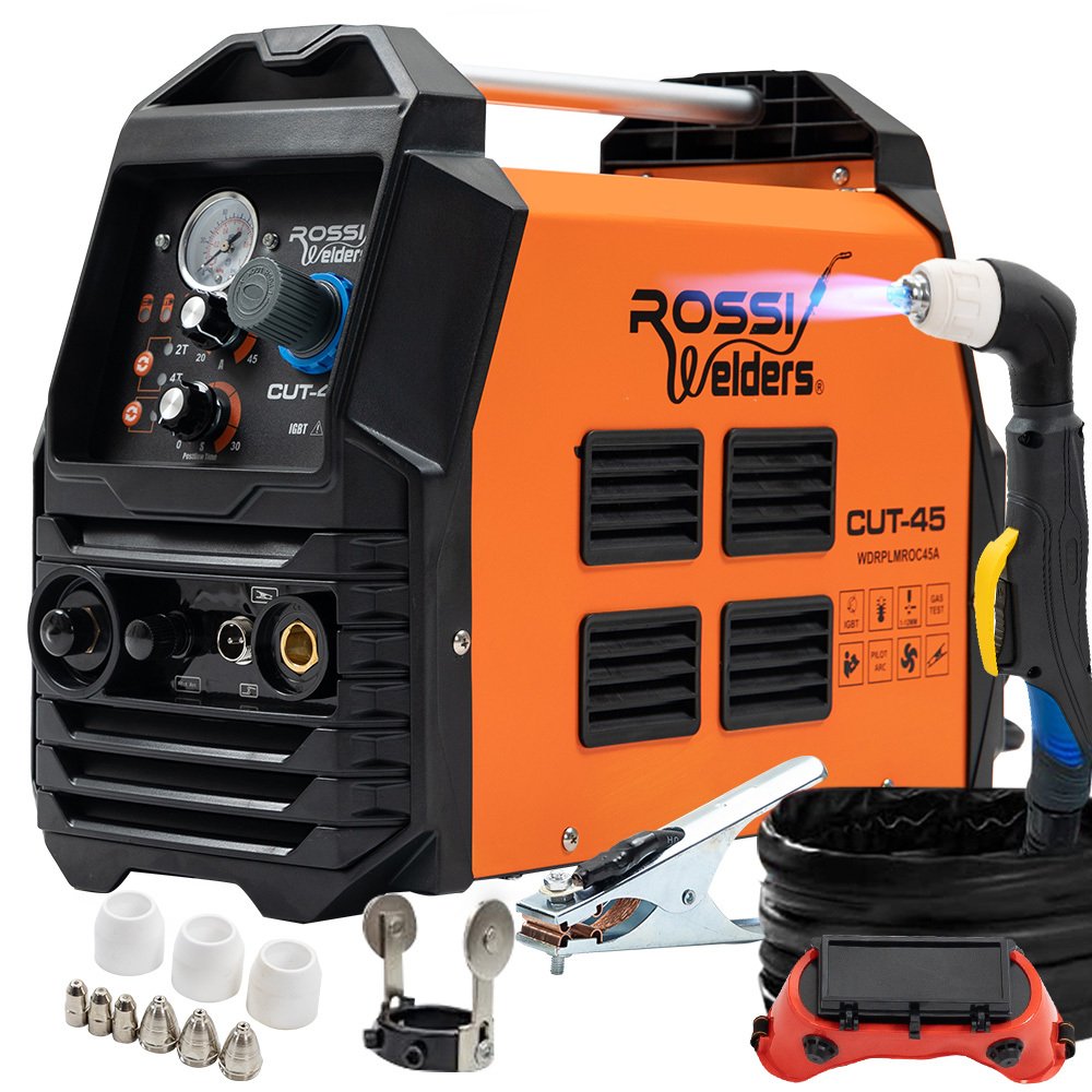 V219-WDRPLMROC45A-202505191427-00.jpg ROSSI 45A Plasma Cutter, Non-Touch Pilot ARC for Easy Cuts of Painted or Rusty Metals, DC Inverter Cutting Machine - Image 1