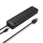 Simplecom CHU810 48W 10-Port USB 3.0 Hub and Charger with Individual Switches 12V/4A Power Adapter BC1.2 Fast Charging - Image 2