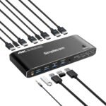 Simplecom KM430 Dual HDMI Monitor KVM Switch for 2 Computers with 4-Port USB Hub 4K@60Hz Keyboard Hotkey - Image 2