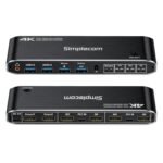 Simplecom KM430 Dual HDMI Monitor KVM Switch for 2 Computers with 4-Port USB Hub 4K@60Hz Keyboard Hotkey - Image 3