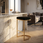 Interior Ave - Royale Black Boucle Kitchen Bar Stool