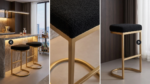 Interior Ave - Royale Black Boucle Kitchen Bar Stool - Image 2