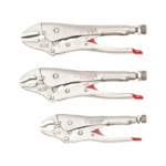 Wurth Locking Pliers Set 3 Piece Nickel Coated with Tool Roll Adjustable Clamp Wrench - Image 3