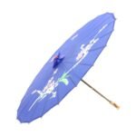12x PARASOL UMBRELLA Chinese Japanese Bamboo Flower Pattern 80cm Large BULK - Blue - Image 3