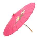 12x PARASOL UMBRELLA Chinese Japanese Bamboo Flower Pattern 80cm Large BULK - Hot Pink - Image 3