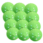 12x PARASOL UMBRELLA Chinese Japanese Bamboo Flower Pattern 80cm Large BULK - Light Green