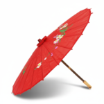 12x PARASOL UMBRELLA Chinese Japanese Bamboo Flower Pattern 80cm Large BULK - Red - Image 3
