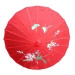 12x PARASOL UMBRELLA Chinese Japanese Bamboo Flower Pattern 80cm Large BULK - Red - Image 4