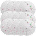 12x PARASOL UMBRELLA Chinese Japanese Bamboo Flower Pattern 80cm Large BULK - White - Image 2