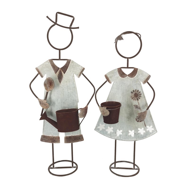 N5006 Set 2 Asst Gardening Kids w Planters 82cm, 73cm - Image 1