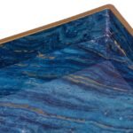 Set 2 Marble Patterned Blue Rectangular Trays 48cm - Image 2