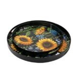 Set 2 Sunflower Decorative Round Trays 45cm - Image 2