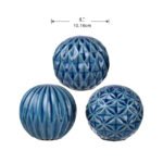 Set 3 Blue Marbleized Balls 10cm - Image 2