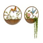 Set 2 Asst Dragonfly + Butterfly Wall Planters 39cm - Image 4