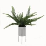 Wyatt Artificial Boston Fern in Ceramic Pot w Stand 56cm - Image 3