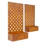 Set 2 Nested Floor/Wall 'Symmetric' Planters 95cm, 80cm - Image 2