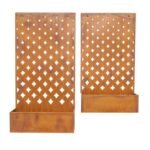 Set 2 Nested Floor/Wall 'Symmetric' Planters 95cm, 80cm - Image 3