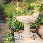 Stony Birdbath On Pillar 45cm - Image 2