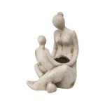 Arty Mother & Child Planter W Hole & Plug 25x44cm - Image 2