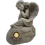 Welcome Garden Angel w Solar Light 44cm