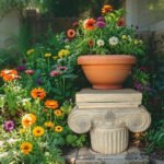 Elaborate Roman Pillar Planter / Stand w Lid 40cm - Image 3