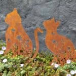 Set 2 Rust Sitting Cat Garden Stakes 37x46cm - Image 4